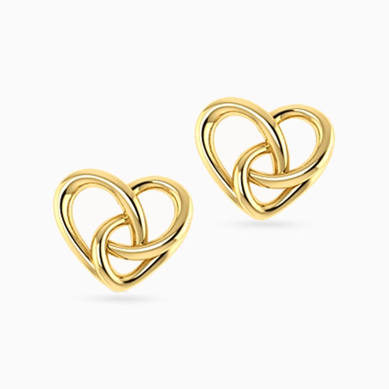 Miss L' by L'azurde Heart Stud Earrings in 18K Gold - Image 3